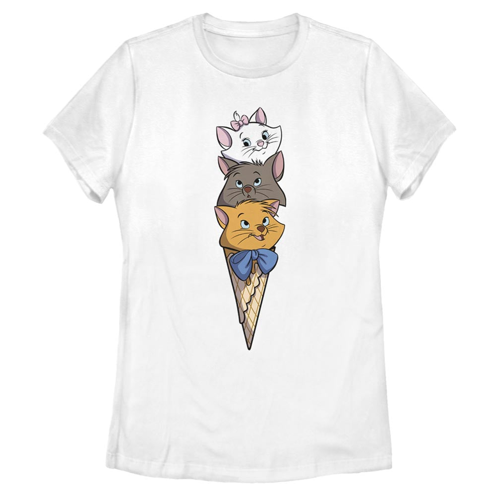 Women's Disney Kitten Ice Cream Stack T-Shirt